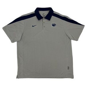 Nike Penn State Nittany Lions Shirt Men's XL Gray Short Sleeve Polo‎ Dri-Fit
